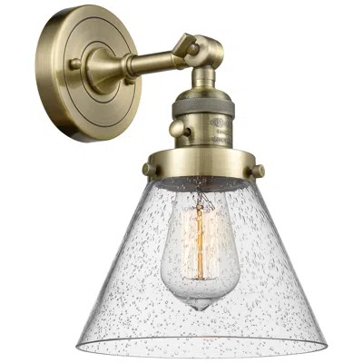 Innovations Lighting Cone 8" Antique Brass Sconce W/ Seedy Shade