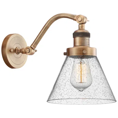 Innovations Lighting Cone 8" Brushed Brass Sconce W/ Seedy Shade