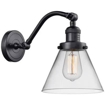 Innovations Lighting Cone 8" Matte Black Sconce W/ Clear Shade