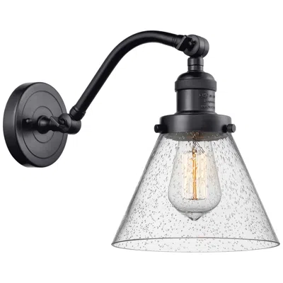Innovations Lighting Cone 8" Matte Black Sconce W/ Seedy Shade