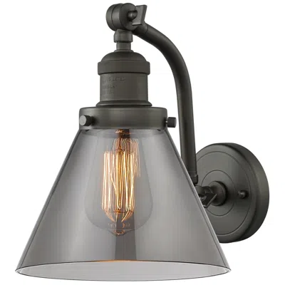 Innovations Lighting Cone 8" Oil Rubbed Bronze Sconce W/ Plated Smoke Shade