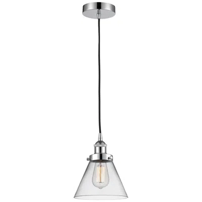 Innovations Lighting Cone 8" Polished Chrome Mini Pendant W/ Clear Shade