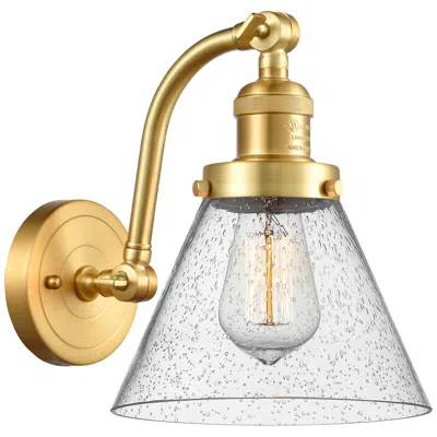 Innovations Lighting Cone 8" Satin Gold Sconce W/ Seedy Shade