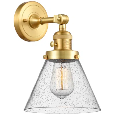 Innovations Lighting Cone 8" Satin Gold Sconce W/ Seedy Shade