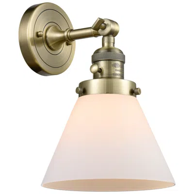 Innovations Lighting Cone 8" Sconce Led - Brass Finish - Matte White Shade