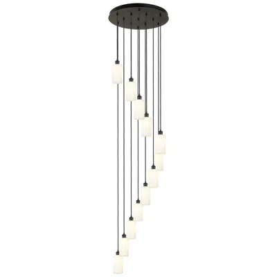 Innovations Lighting Crown Point 12 Light 24" Cord Hung Multi Pendant Matte Black White Shade