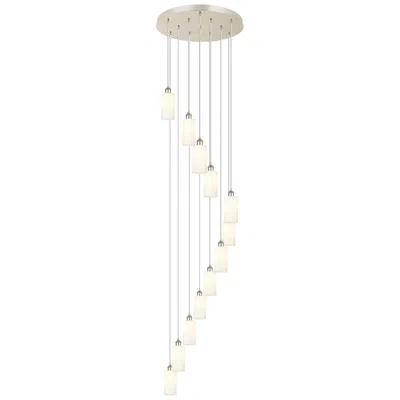 Innovations Lighting Crown Point 12 Light 24" Cord Hung Multi Pendant Nickel W/ White Shade