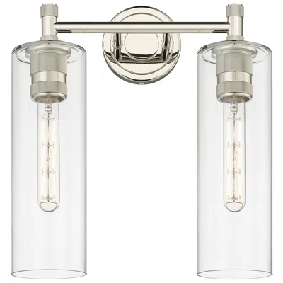 Innovations Lighting Crown Point 13.88" Wide 2 Light Polished Nickel Bath Light With Clear