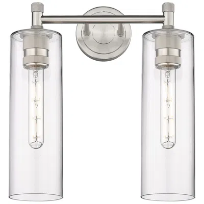 Innovations Lighting Crown Point 13.88" Wide 2 Light Satin Nickel Bath Light With Clear Sha