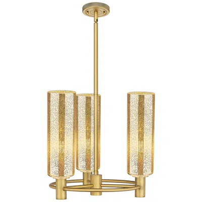 Innovations Lighting Crown Point 18"w 3 Light Brass Stem Pendant W/ 12" Mercury Shade