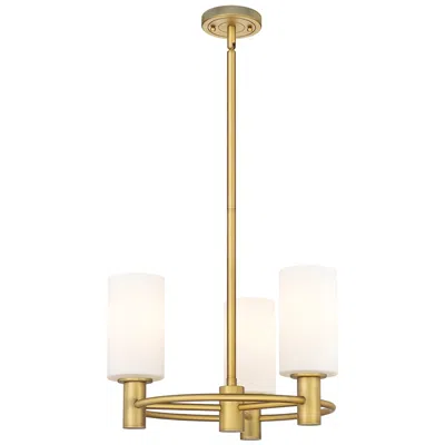 Innovations Lighting Crown Point 18"w 3 Light Brushed Brass Stemmed Pendant W/ Matte White
