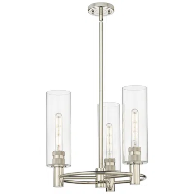 Innovations Lighting Crown Point 18"w 3 Light Polished Nickel Stem Hung Pendant With Clear