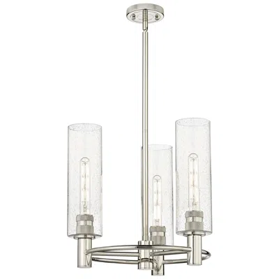 Innovations Lighting Crown Point 18"w 3 Light Polished Nickel Stem Hung Pendant With Seedy