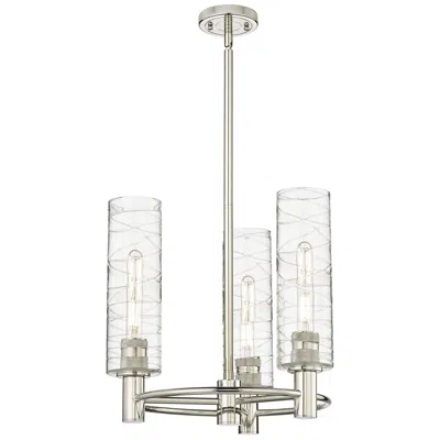 Innovations Lighting Crown Point 18"w 3 Light Polished Nickel Stemmed Pendant W/ Swirl Shad