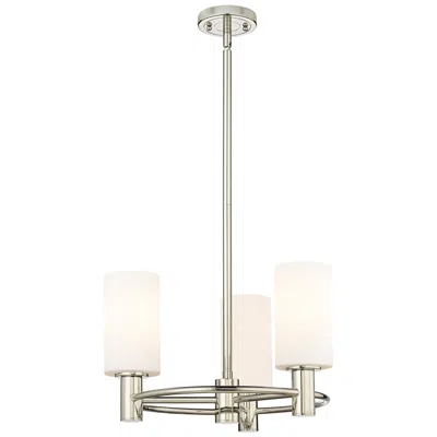 Innovations Lighting Crown Point 18"w 3 Light Polished Nickel Stemmed Pendant W/ White Shad
