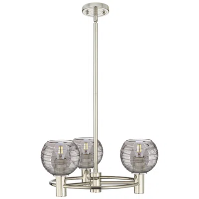 Innovations Lighting Crown Point 20"w 3 Light Nickel Stem Pendant W/ Smoke Swirl Shade