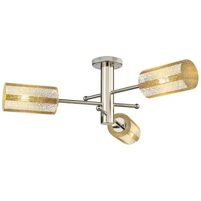 Innovations Lighting Crown Point 29.5"w 3 Light Nickel Flush Mount With 7" Mercury Shade