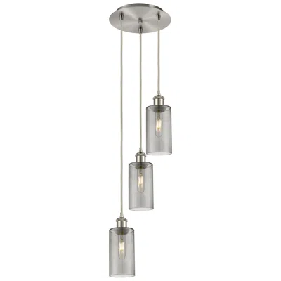 Innovations Lighting Crown Point 3 Light 13" Cord Hung Multi Pendant Satin Nickel/smoke Shade