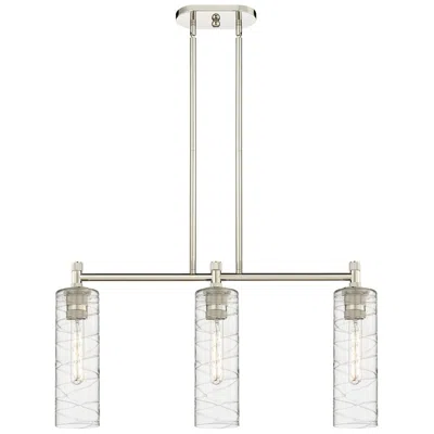 Innovations Lighting Crown Point 30.5"w 3 Light Polished Nickel Stem Island Light W/ Swirl