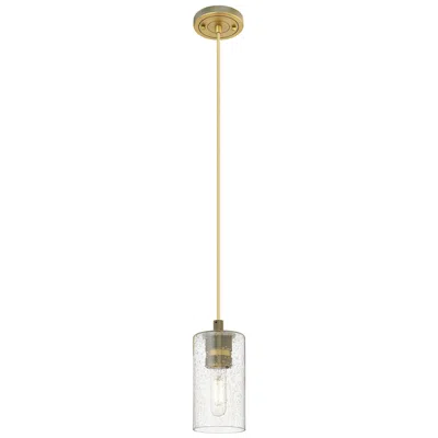 Innovations Lighting Crown Point 3.88" Wide Brushed Brass Cord Hung Pendant With Seedy Shad