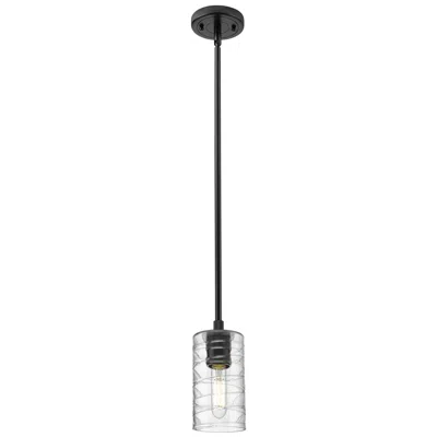Innovations Lighting Crown Point 3.88" Wide Matte Black Stem Hung Pendant With Deco Swirl S