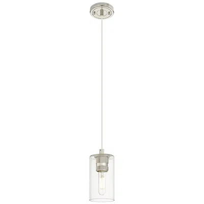 Innovations Lighting Crown Point 3.88" Wide Polished Nickel Cord Hung Pendant With Clear Sh