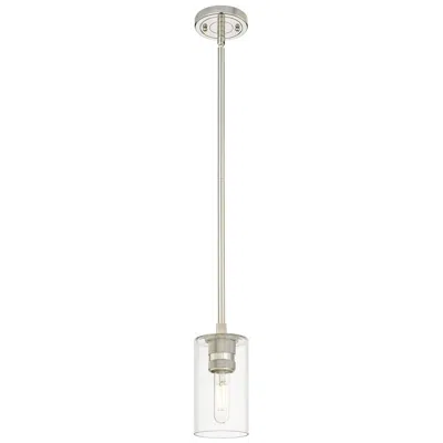 Innovations Lighting Crown Point 3.88" Wide Polished Nickel Stem Hung Pendant With Clear Sh