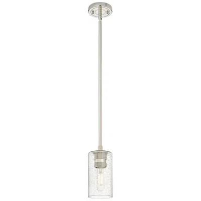Innovations Lighting Crown Point 3.88" Wide Polished Nickel Stem Hung Pendant With Seedy Sh