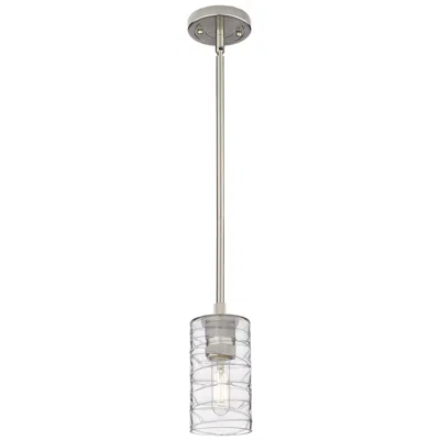 Innovations Lighting Crown Point 3.88" Wide Satin Nickel Stem Hung Pendant With Deco Swirl