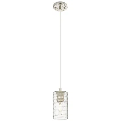 Innovations Lighting Crown Point 3.88"w Polished Nickel Cord Hung Pendant With Deco Swirl S