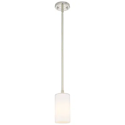 Innovations Lighting Crown Point 3.88"w Polished Nickel Stem Hung Pendant With Matte White
