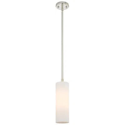 Innovations Lighting Crown Point 3.88"w Polished Nickel Stem Hung Pendant With Matte White In Multi