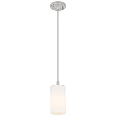 Innovations Lighting Crown Point 3.88"w Satin Nickel Cord Hung Pendant With Matte White Sha