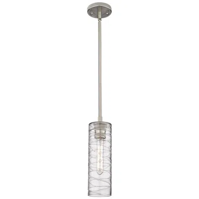 Innovations Lighting Crown Point 4 1/2"w Nickel Mini Pendant W/ Deco Swirl Shade