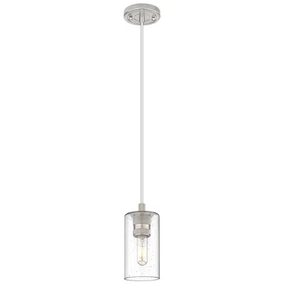 Innovations Lighting Crown Point 4" Wide Cord Hung Polished Nickel Pendant With Seedy Shade