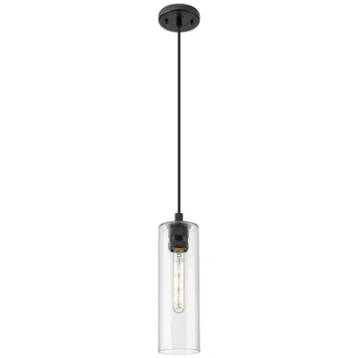 Innovations Lighting Crown Point 4" Wide Matte Black Mini Pendant W/ Clear Glass