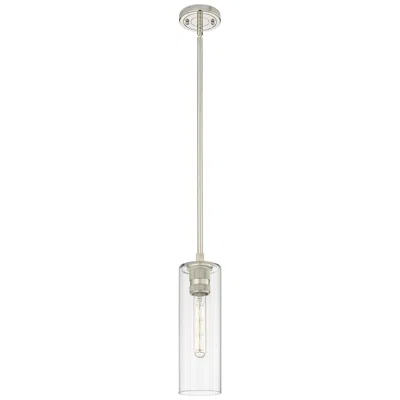 Innovations Lighting Crown Point 4" Wide Stem Hung Polished Nickel Pendant With Clear Shade