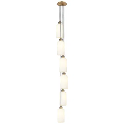 Innovations Lighting Crown Point 6 Light 7" Cord Hung Multi Pendant Brushed Brass White Shade