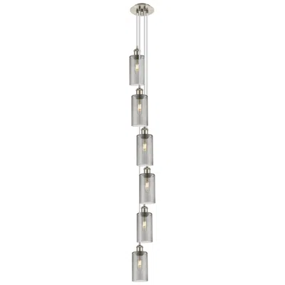 Innovations Lighting Crown Point 6 Light 7" Cord Hung Multi Pendant Satin Nickel/smoke Shade