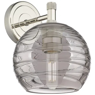 Innovations Lighting Crown Point 8.5"h Nickel Wall Sconce With Light Smoke Deco Swirl Shade