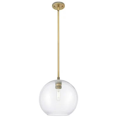 Innovations Lighting Crown Point Athens 10"w Brushed Brass Stem Pendant With Clear Shade In Gold