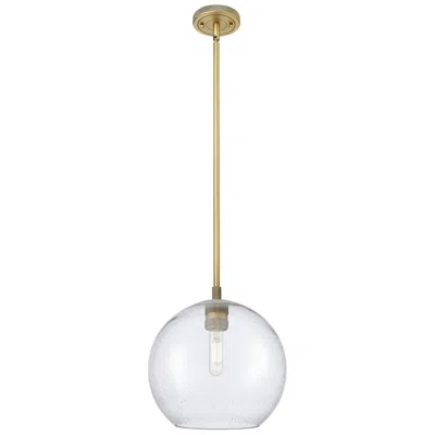 Innovations Lighting Crown Point Athens 10"w Brushed Brass Stem Pendant With Seedy Shade
