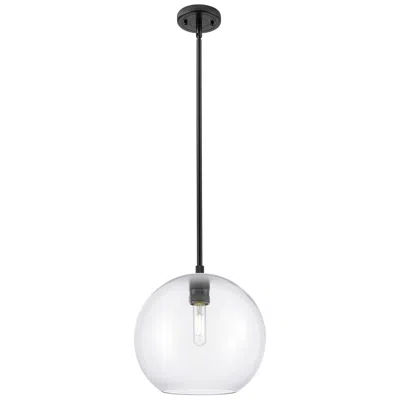 Innovations Lighting Crown Point Athens 10"w Matte Black Stem Hung Pendant With Clear Shade