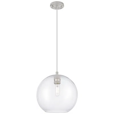 Innovations Lighting Crown Point Athens 10"w Satin Nickel Cord Hung Pendant With Clear Shad