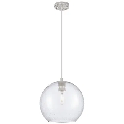 Innovations Lighting Crown Point Athens 10"w Satin Nickel Cord Hung Pendant With Seedy Shade