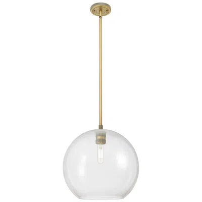 Innovations Lighting Crown Point Athens 12"w Brushed Brass Stem Pendant With Clear Shade