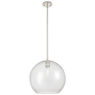 Innovations Lighting Crown Point Athens 12"w Polished Nickel Stem Pendant With Seedy Shade
