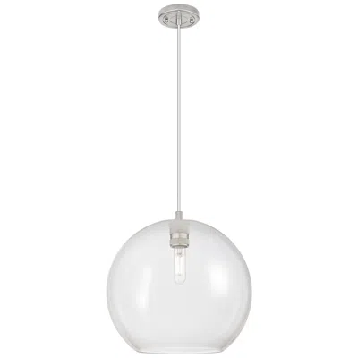 Innovations Lighting Crown Point Athens 12"w Satin Nickel Cord Hung Pendant With Clear Shade