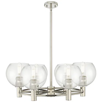Innovations Lighting Crown Point Athens 26"w 6 Light Nickel Stem Chandelier W/ Clear Shade