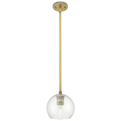 Innovations Lighting Crown Point Athens 6"w Brushed Brass Stem Hung Pendant With Clear Shade